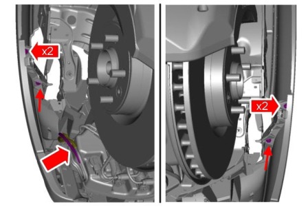 the scheme of fastening of the front bumper Land Rover Range Rover Sport